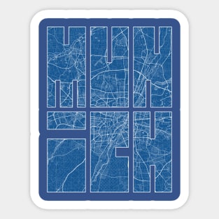 Munich, Germany City Map Typography - Blueprint Sticker